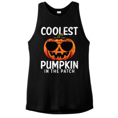 Coolest Pumpkin In The Patch Halloween Ladies PosiCharge Tri-Blend Wicking Tank