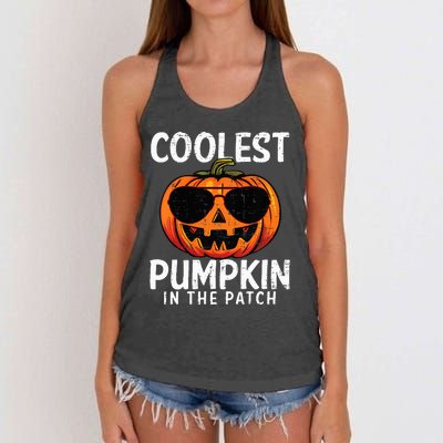 Coolest Pumpkin In The Patch Halloween Women's Knotted Racerback Tank