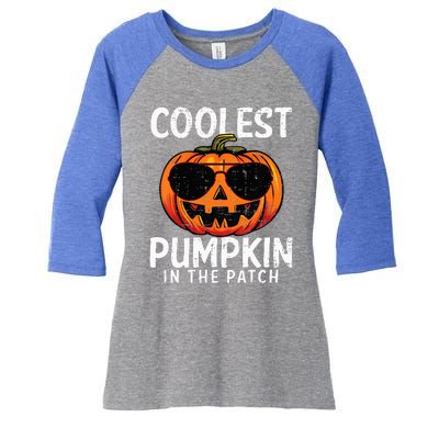 Coolest Pumpkin In The Patch Halloween Women's Tri-Blend 3/4-Sleeve Raglan Shirt