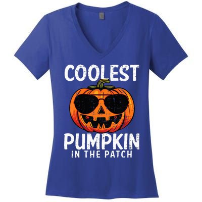 Coolest Pumpkin In The Patch Halloween Women's V-Neck T-Shirt