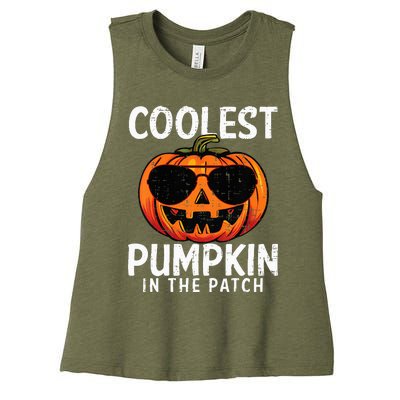 Coolest Pumpkin In The Patch Halloween Women's Racerback Cropped Tank