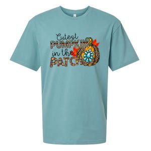 Cutest Pumpkin In The Patch Leopard Pumpkin Thanksgiving Cool Gift Sueded Cloud Jersey T-Shirt