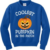 Coolest Pumpkin In The Patch Halloween Fall Design Funny Gift Kids Sweatshirt