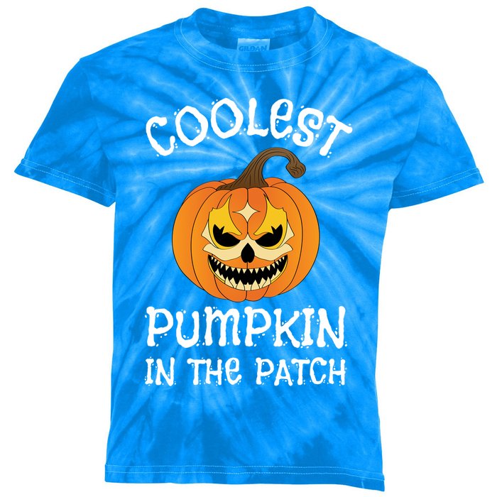 Coolest Pumpkin In The Patch Halloween Fall Design Funny Gift Kids Tie-Dye T-Shirt