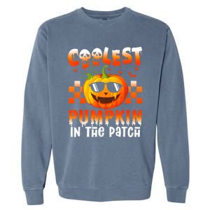 Coolest Pumpkin In The Patch Halloween Gift Garment-Dyed Sweatshirt