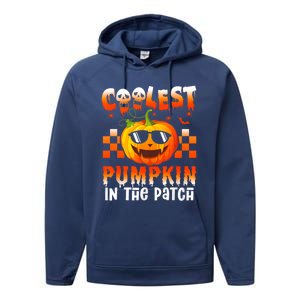 Coolest Pumpkin In The Patch Halloween Gift Performance Fleece Hoodie