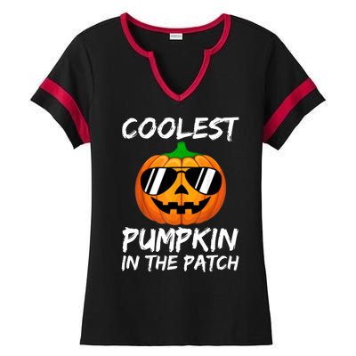 Coolest Pumpkin In The Patch Halloween Pumpkin Ladies Halftime Notch Neck Tee