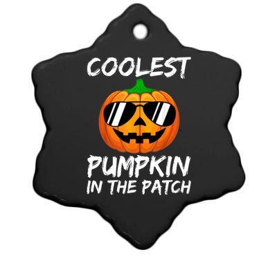 Coolest Pumpkin In The Patch Halloween Pumpkin Ceramic Star Ornament