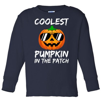 Coolest Pumpkin In The Patch Halloween Pumpkin Toddler Long Sleeve Shirt