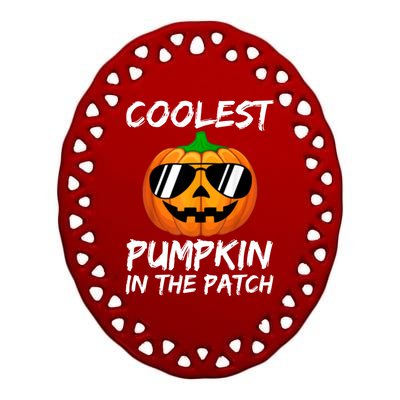 Coolest Pumpkin In The Patch Halloween Pumpkin Ceramic Oval Ornament