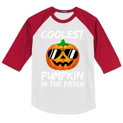 Coolest Pumpkin In The Patch Halloween Pumpkin Kids Colorblock Raglan Jersey