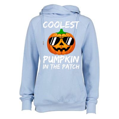 Coolest Pumpkin In The Patch Halloween Pumpkin Womens Funnel Neck Pullover Hood