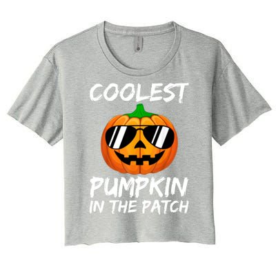 Coolest Pumpkin In The Patch Halloween Pumpkin Women's Crop Top Tee