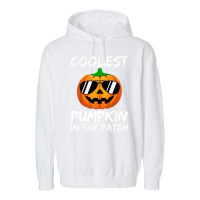 Coolest Pumpkin In The Patch Halloween Pumpkin Garment-Dyed Fleece Hoodie