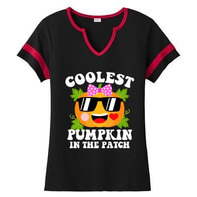 Coolest Pumpkin In The Patch Gift Funny Halloween Costume Gift Ladies Halftime Notch Neck Tee