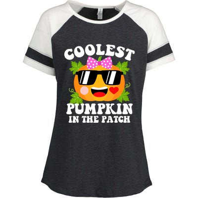 Coolest Pumpkin In The Patch Gift Funny Halloween Costume Gift Enza Ladies Jersey Colorblock Tee