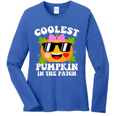 Coolest Pumpkin In The Patch Gift Funny Halloween Costume Gift Ladies Long Sleeve Shirt