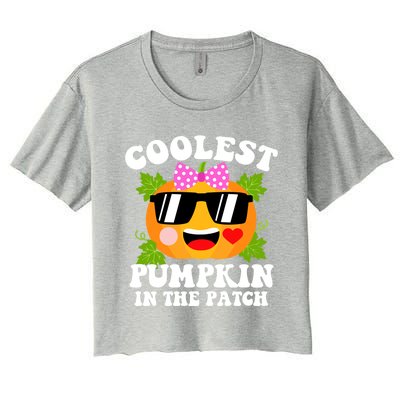 Coolest Pumpkin In The Patch Gift Funny Halloween Costume Gift Women's Crop Top Tee