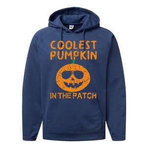 Coolest Pumpkin In The Patch Funny Halloweens Performance Fleece Hoodie