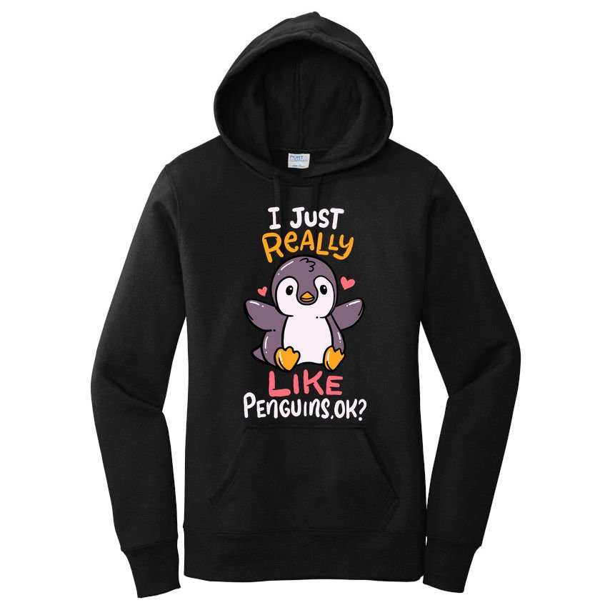 Cute Penguin I Just Really Love Penguins Ok Baby Gift Women's Pullover Hoodie