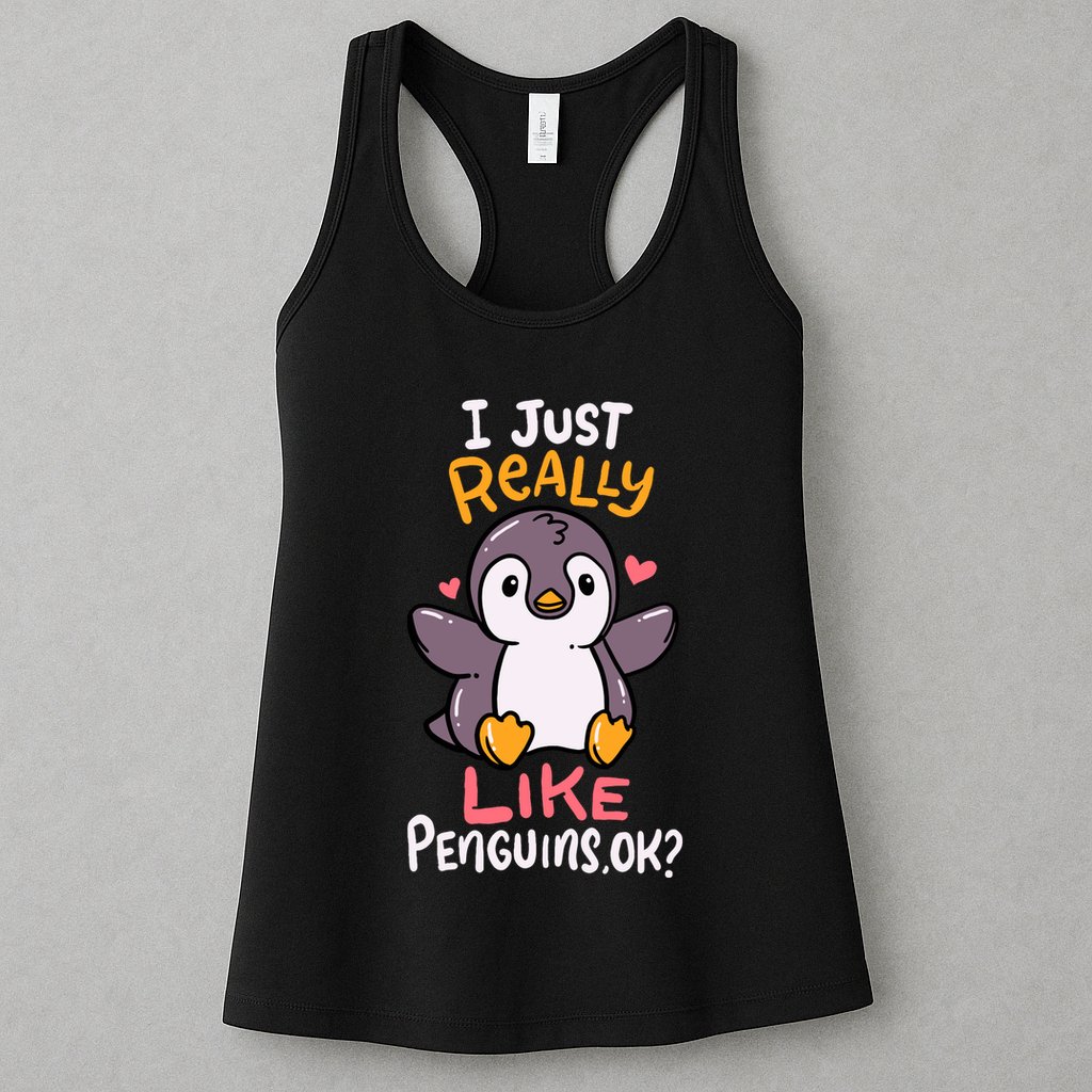 Cute Penguin I Just Really Love Penguins Ok Baby Gift Womens Tank Top
