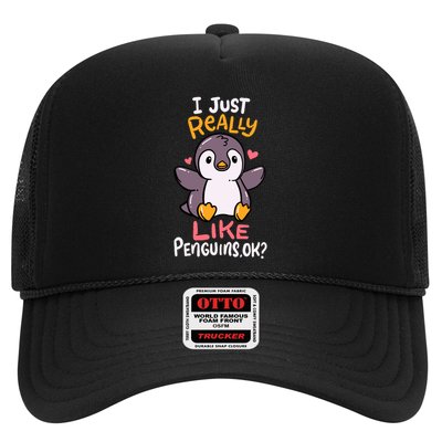 Cute Penguin I Just Really Love Penguins Ok Baby Gift Trucker Hat