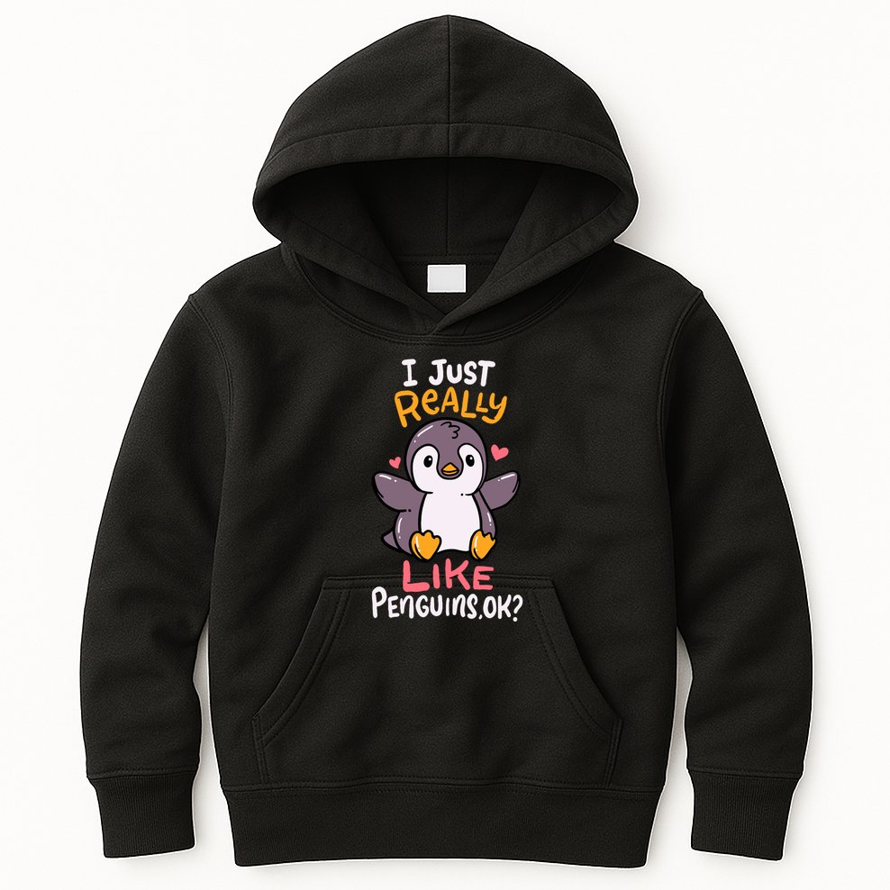 Cute Penguin I Just Really Love Penguins Ok Baby Gift Kids Hoodie