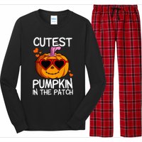 Cutest Pumpkin In The Patch Halloween Pumpkin Long Sleeve Pajama Set