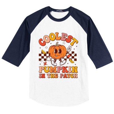 Coolest Pumpkin In The Patch Halloween Baseball Sleeve Shirt