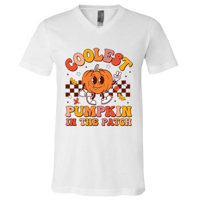 Coolest Pumpkin In The Patch Halloween V-Neck T-Shirt