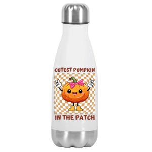 Cutest Pumpkin In The Patch Halloween Costume Gift Stainless Steel Insulated Water Bottle