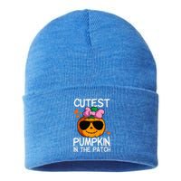 Cutest Pumpkin In The Patch Halloween Pumpkin Sustainable Knit Beanie