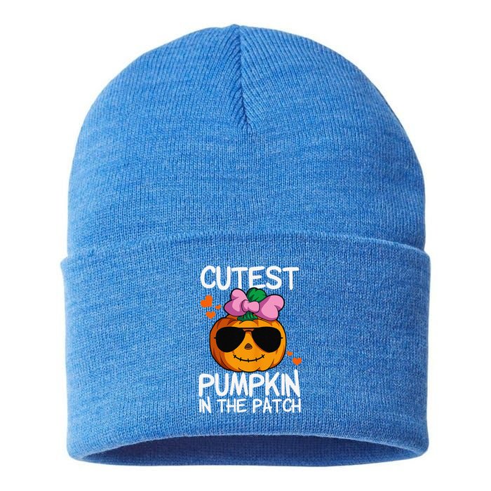 Cutest Pumpkin In The Patch Halloween Pumpkin Sustainable Knit Beanie