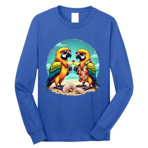 Couple Parrots Ing Margarita On Summer Group Bird Gift Long Sleeve Shirt