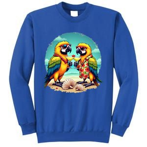 Couple Parrots Ing Margarita On Summer Group Bird Gift Tall Sweatshirt