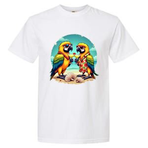 Couple Parrots Ing Margarita On Summer Group Bird Gift Garment-Dyed Heavyweight T-Shirt