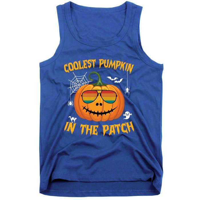 Coolest Pumpkin In The Patch Halloween Pumpkin Sunglasses Gift Tank Top