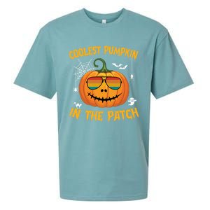 Coolest Pumpkin In The Patch Halloween Pumpkin Sunglasses Gift Sueded Cloud Jersey T-Shirt