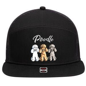 Cute Poodle I Caniche Puppy Dogs Gift Tee Women Girl 7 Panel Mesh Trucker Snapback Hat