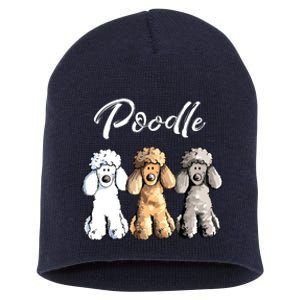 Cute Poodle I Caniche Puppy Dogs Gift Tee Women Girl Short Acrylic Beanie