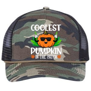 Coolest Pumpkin In The Patch Sunglasses Pumpkin Halloween Gift Retro Rope Trucker Hat Cap