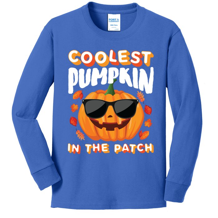 Coolest Pumpkin In The Patch Vintage Halloween Party Cute Gift Kids Long Sleeve Shirt