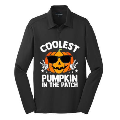 Coolest Pumpkin In The Patch Halloween Silk Touch Performance Long Sleeve Polo