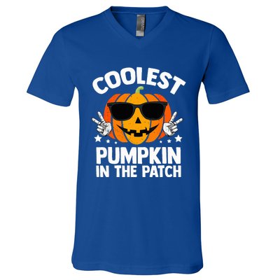 Coolest Pumpkin In The Patch Halloween V-Neck T-Shirt