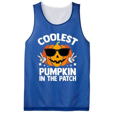 Coolest Pumpkin In The Patch Halloween Mesh Reversible Basketball Jersey Tank