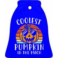 Coolest Pumpkin In The Patch Halloween Ceramic Bell Ornament