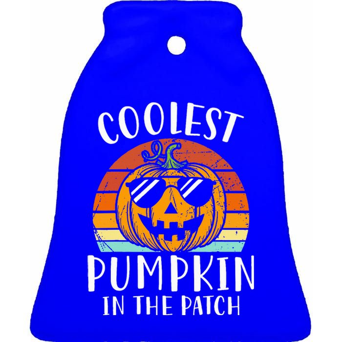 Coolest Pumpkin In The Patch Halloween Ceramic Bell Ornament