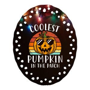 Coolest Pumpkin In The Patch Halloween Ceramic Oval Ornament