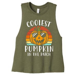 Coolest Pumpkin In The Patch Halloween Women's Racerback Cropped Tank