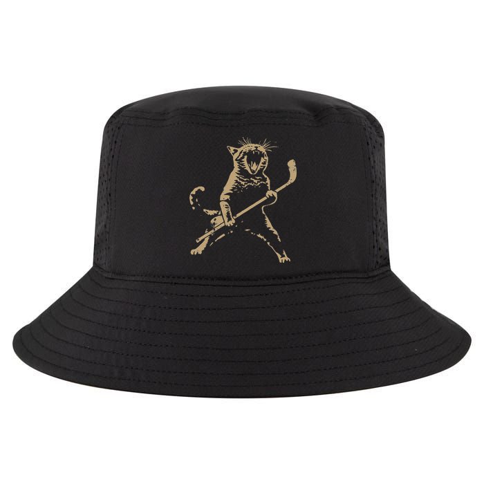 Cat Playing Ice Hockey Cool Comfort Performance Bucket Hat